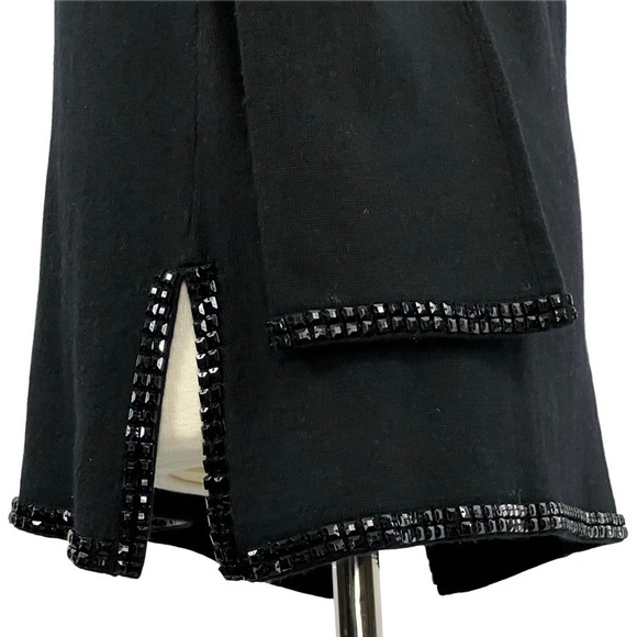 INC Silk/Angora Blend V-Neck Black Tunic with Black Gem Embellishments. Size S - Picture 5 of 13